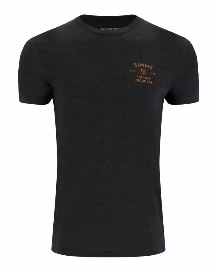 Simms Stacked Bass T-Shirt Charcoal Heather - Men T-Shirts - 694264662137 - 2