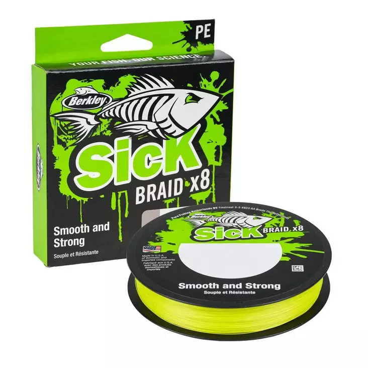 Berkley Sick Braid 150m Hi-Viz Yellow - Braided Lines - 028632982297 - 1