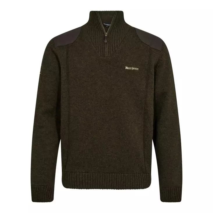 Deerhunter Finley ½-Zip Knit Woodland Melange - Shirts - 5702827248997 - 1