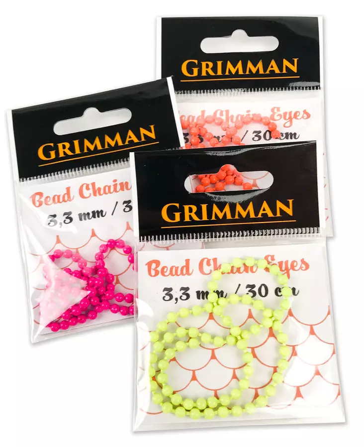 Grimman Bead Chain Eyes 3,3mm Painted - Weighted Eyes - 11808017 - 1