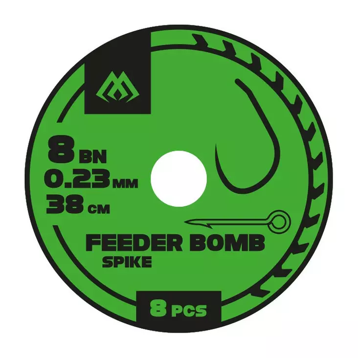 Mikado Feeder Bomb Rig Spike Barbless Mono 38cm - Ready Tied Hooks - 5900637105947 - 1