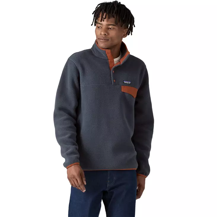 Patagonia Ms LW Synch Snap-T Pull-Over Smolder Blue w Burnished
