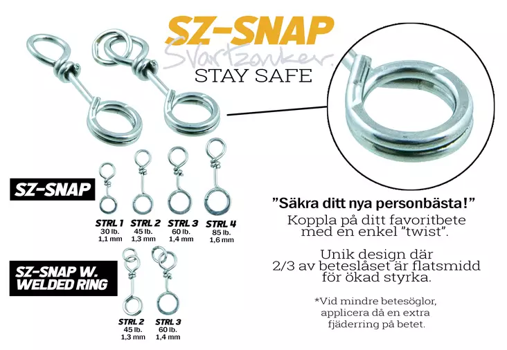 Svartzonker Snap 10kpl - Snaps and Swivels - 7340031012577 - 1