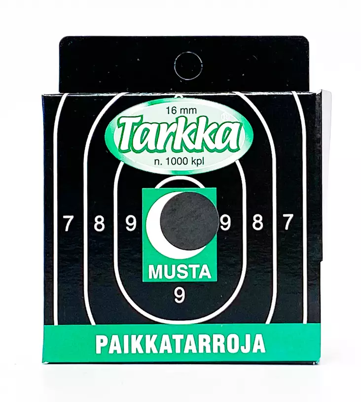 Tarkka Paikkatarra 16mm Musta - Shooting Stickers - 6410362412207 - 1