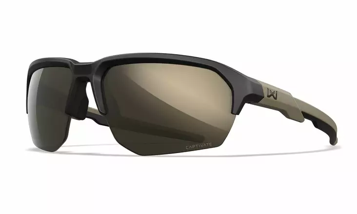 Wiley X WX Jakl Captivate Tungsten Mirror Grey - Matte Black/Tan - Shooting Glasses - 712316091497 - 1