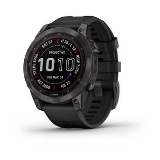 Garmin Fenix 7 Sapphire Solar Black DLC Titanium with Black Band - GPS Devices and Wearables - 0753759278168 - 1