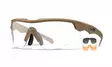 Wiley X WX Rogue Comm Grey & Clear & Light Rust - Matte Tan - Shooting Glasses - 712316124348 - 1