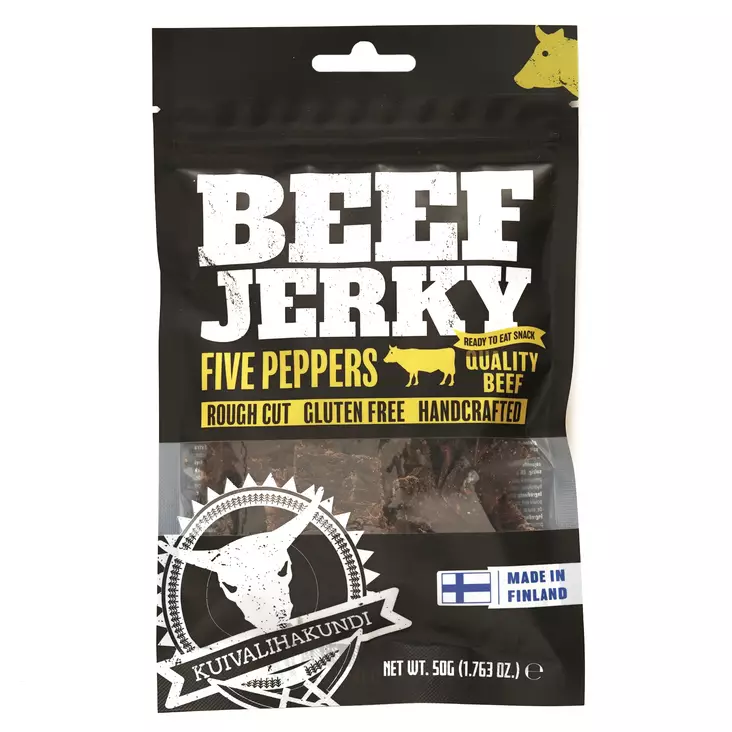 Kuivalihakundi Beef Jerky Five Peppers - Outdoor Meals - 6430063300078 - 1