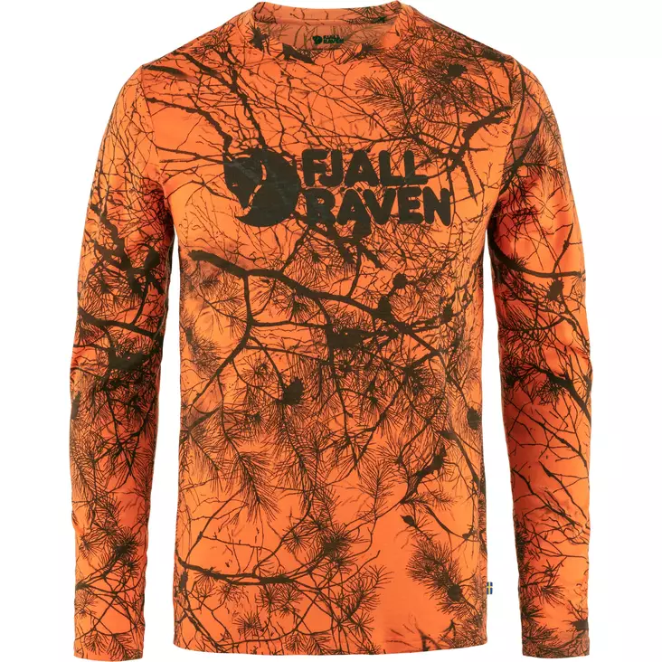 Fjällräven Värmland Wool Long-Sleeve Men's Shirt Orange Multi Camo - Shirts - 7323450901158 - 1