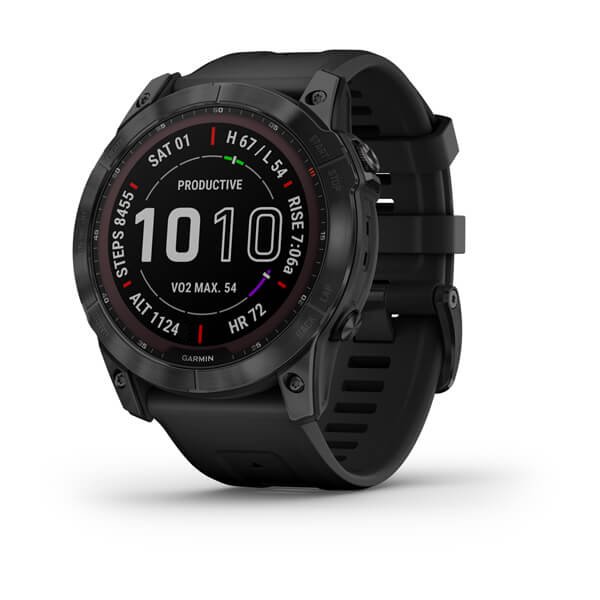 Garmin Fenix 7X Sapphire Solar Black DLC Titanium with Black Band - GPS Devices and Wearables - 753759278328 - 1
