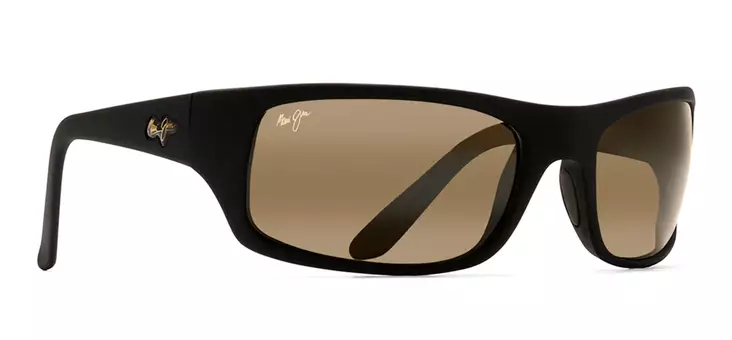 Maui Jim Peahi - Matte Rubber Black Frame with HCL Lens - Glass Lenses - 603429015848 - 1