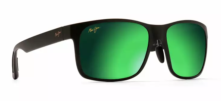 Maui Jim Red Sands - Matte Black Frame with Maui Green Lens - Plastic Lenses - MM432-048 - 1