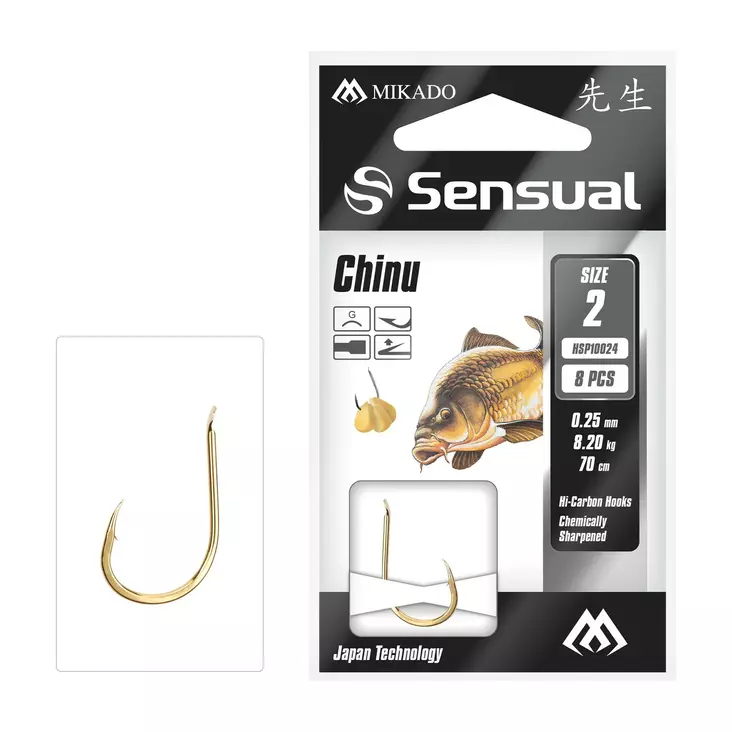 Mikado Sensual Chinu Snelled Hooks 70cm - Ready Tied Hooks - 5900637062868 - 1
