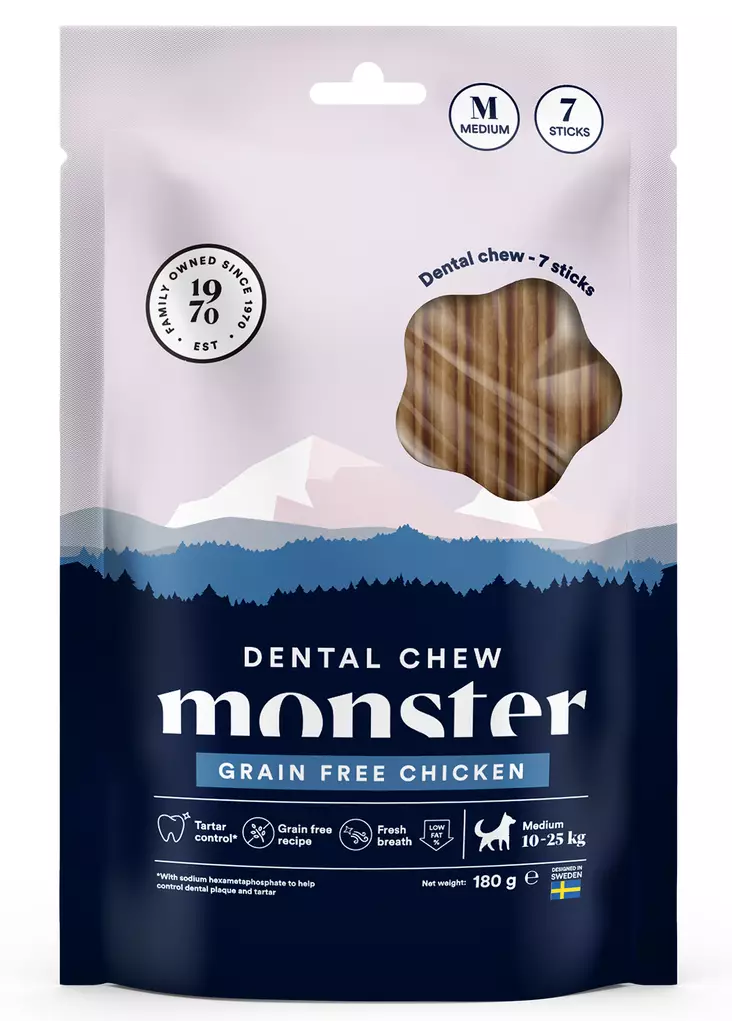 Monster Dog Dental Chew GF Chicken 7pcs - Dog's Chew Bones - 7350040126448 - 1