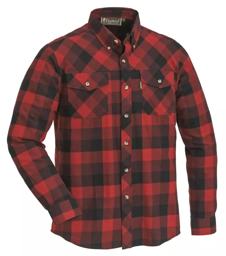 Pinewood Lumbo Red-Black -flanellipaita - Shirts - 7331090155428 - 1