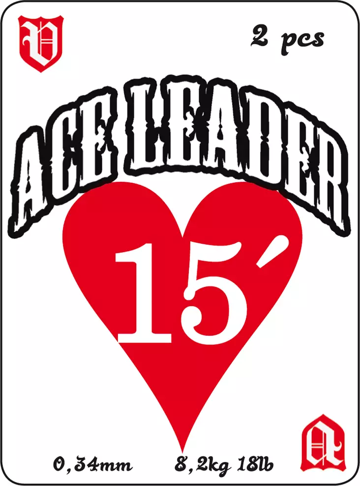 Vision Ace Leader 2-Pack 15' 0,34mm - Nylon Leaders - 6417512820615 - 2