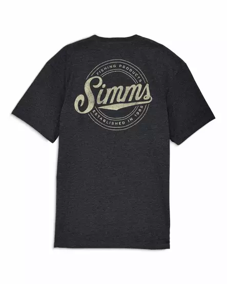 Simms Circle Lockup T-Shirt Charcoal Heather - Men T-Shirts - 694264711699 - 1