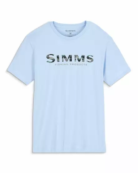 Simms Simms Shroud Fill Logo T-Shirt Sky Blue - Men T-Shirts - 694264699829 - 1