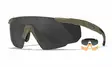 Wiley X Saber Advanced Grey & Clear & Light Rust - Matte Tan - Shooting Glasses - 712316063739 - 1