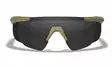 Wiley X Saber Advanced Grey & Clear & Light Rust - Matte Tan - Shooting Glasses - 712316063739 - 2