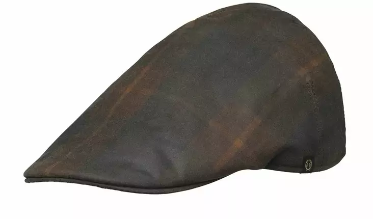 Chevalier Torre Waxed Cotton Sixpence Cap Hunter Brown Checked - Headwear - 808491158459 - 1