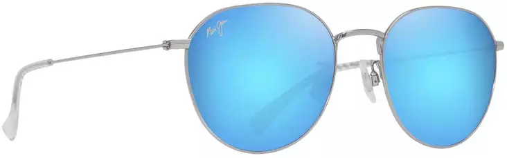 Maui Jim Kauwela - Shiny Silver Frame with Blue Hawaii Lens - Plastic Lenses - 603429084349 - 1