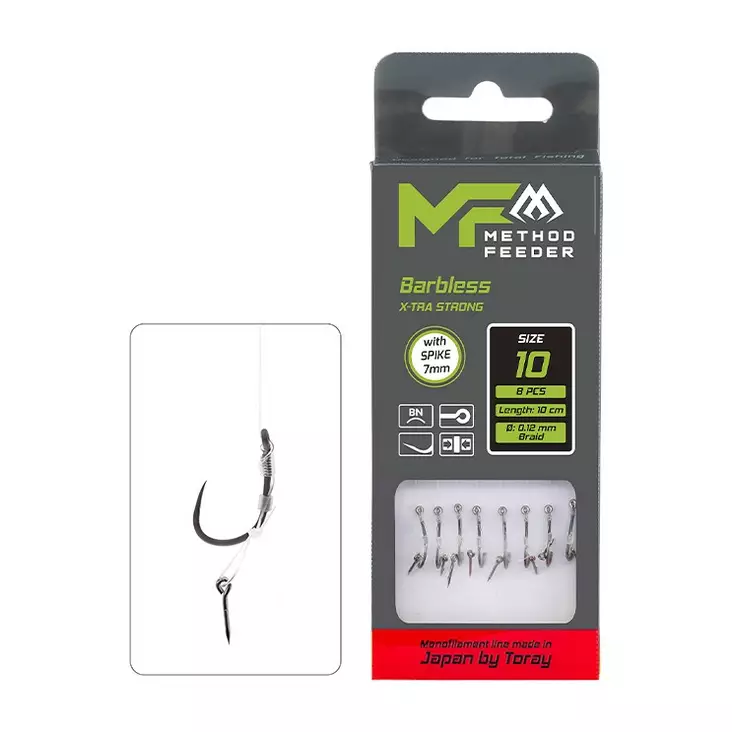Mikado MF Rig X-Tra Strong Spike Barbless Mono 10cm - Ready Tied Hooks - 5900637161349 - 1