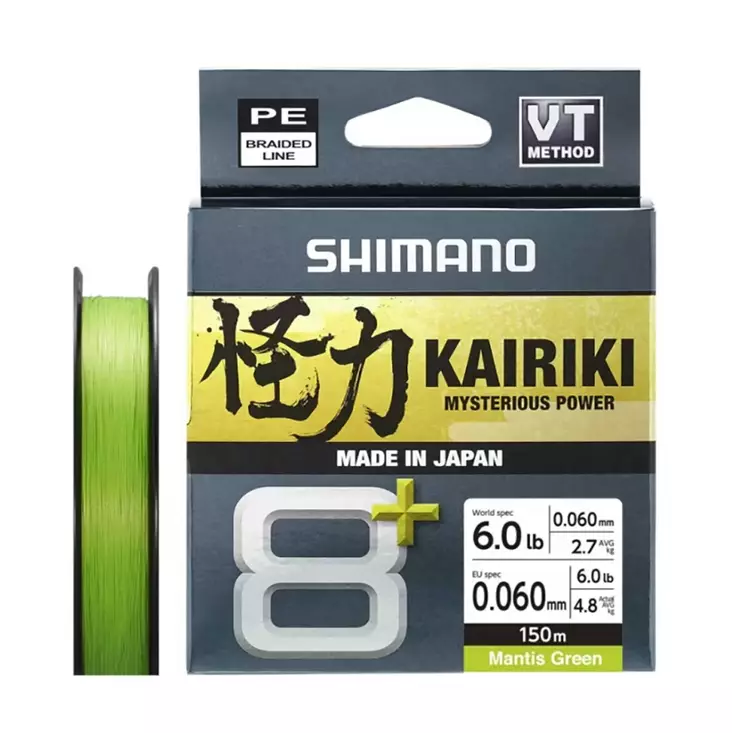 Shimano Kairiki 8+ 150m Green - Braided Lines - 022255297769 - 1