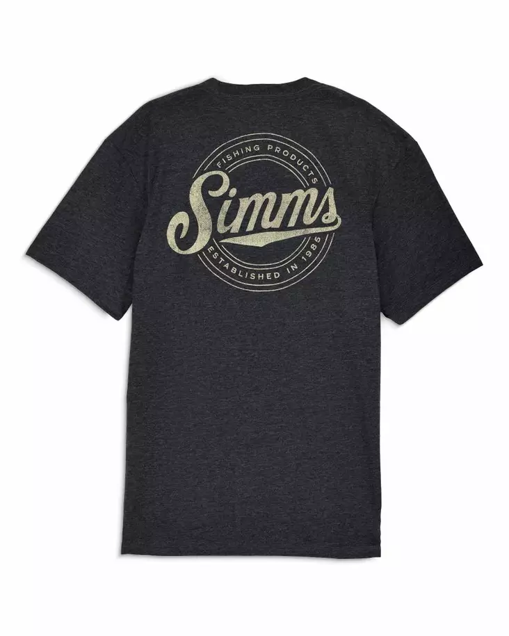 Simms Circle Lockup T-Shirt Charcoal Heather - Men T-Shirts - 694264711699 - 1