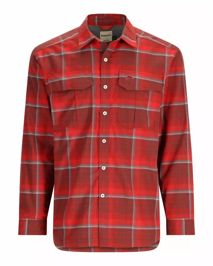 Simms ColdWeather Shirt Cutty Red Asym Ombre Plaid - Shirts - 694264624319 - 1
