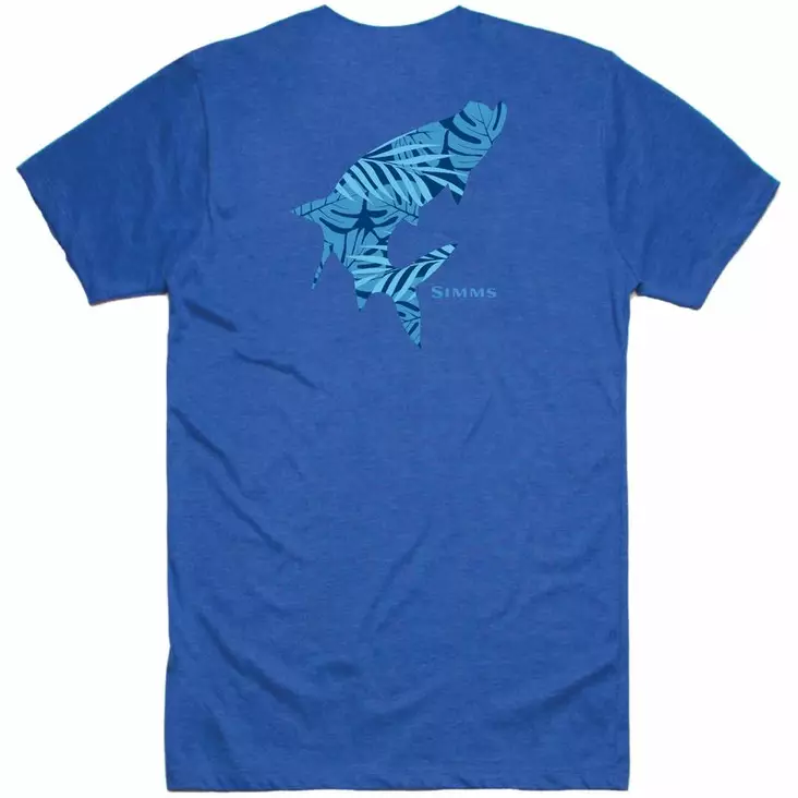 Simms Palm Tarpon Fill T-Shirt Royal Heather - T-Shirts - 694264556689 - 1