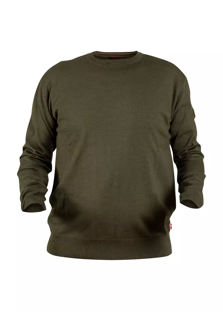 Nordhunt Asbjorn O-Neck Knit Olive Melange - Shirts - 40450-OM-XL - 1